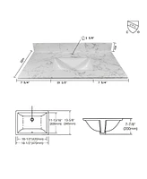 Streamdale Furniture 31 Inch Bathroom Stone Vanity Top Engineered Marble With Undermount Ceramic