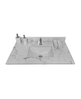 Streamdale Furniture 31 Inch Bathroom Stone Vanity Top Engineered Marble With Undermount Ceramic