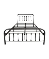 Streamdale Furniture Full Metal Platform Bed Frame With Headboard Strong Slat Support No Box Spring Needed