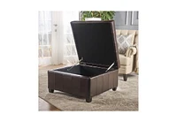 Streamdale Furniture Plush Upholstered Tufted Ottoman with Hidden Storage