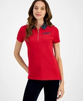 Tommy Hilfiger Women's Plaid-Collar Polo Shirt