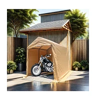 Streamdale Furniture 7x12FT Portable Garage Shelter with Roll-Up Doors & Vents