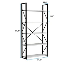 Streamdale Furniture Scratch-Resistant & Durable 5-Tier Modern Bookshelf