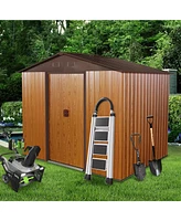 Streamdale Furniture 8FT x 6FT Outdoor Metal Storage Shed with Floor Base