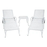 Rust-Resistant Aluminum Cast Lounge Chair with Adjustable Backrest