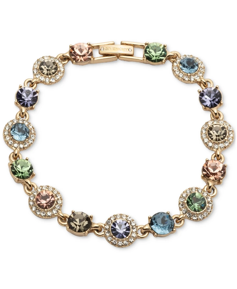 Givenchy Stone & Crystal Round Halo & Bezel Fancy Link Bracelet