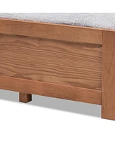 Baxton Studio Wren Modern and Contemporary Walnut Finished 3-Drawer King Size Platform Storage Bed Frame