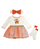 Baby Starters Girls Thanksgiving Dress, 3 Piece Set