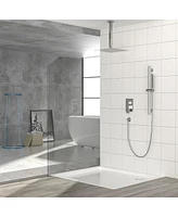 Streamdale Furniture Brushed Nickel Rain Shower System with Adjustable Slide Bar