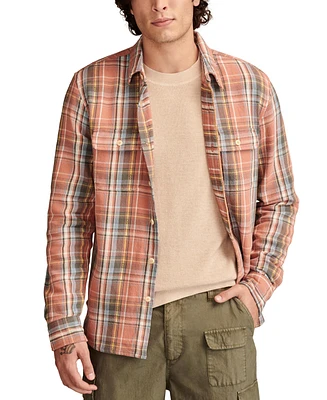 Lucky Brand Men's Vintage-Inspired Long Sleeve Button-Front Plaid Shirt