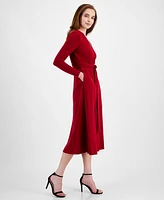 Anne Klein Women's Serenity Faux-Wrap Midi Dress