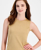 Anne Klein Women's Crewneck Sleeveless Shimmer Top