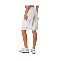 Edikted Women's Eyelet cargo bermuda shorts