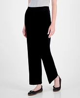 Anne Klein Women's High-Rise Wide-Leg Velvet Pants