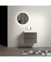 Streamdale Furniture Modern Gray Bathroom Vanity with Large Storage