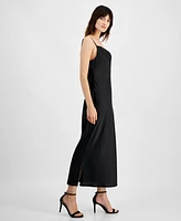 Anne Klein Women's Cowlneck Side-Slit Slip Dress