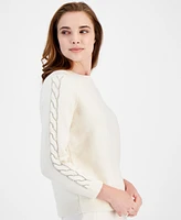 Anne Klein Women's Embellished Cable-Knit Sweater