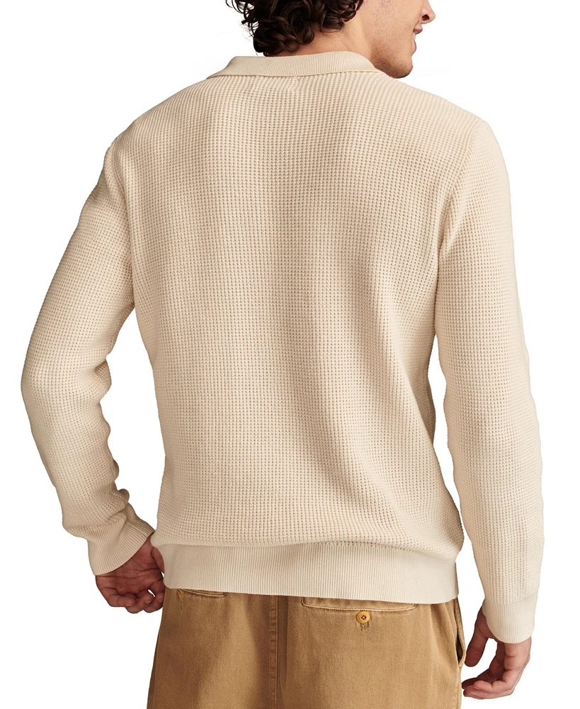Lucky Brand Men's Johnny Collar Long Sleeve Polo Sweater