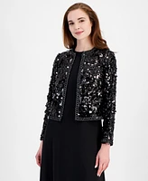 Anne Klein Women's Sequin Crewneck Jacket