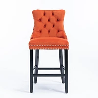 Streamdale Furniture Handcrafted Velvet Barstools with Supportive Backrest