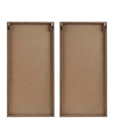 Streamdale Furniture Birch Palms Two-Tone 2-Piece Wood Panel Wall Decor Set