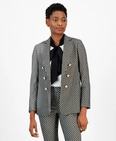 Anne Klein Women's Jacquard Button Open-Front Blazer