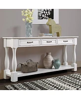 Streamdale Furniture 63" Wood Console Table with Drawers & Shelf