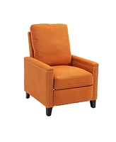 Mondawe Orange Upholstered Recliner Chair Leisure Chair for Living Room with Cushion