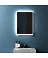 Simplie Fun 20" Modern Led Backlit Anti-Fog Bathroom Mirror