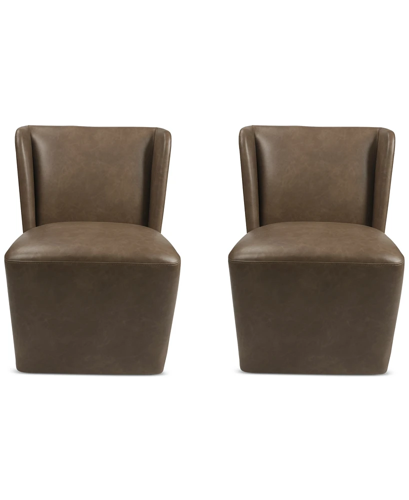 Seham -Pc. Faux Leather Dining Chair Set