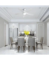 Sofucor 52 Ceiling Fans with Light Yellow with 5 Curve Blades