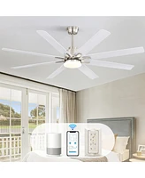 Sofucor 66" Ceiling Fan with Lights & Remote, 6-Speed Dc Motor, Reversible