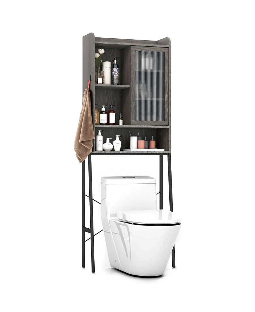 Givimo Over the Toilet Storage Cabinet with Sliding Acrylic Door and Adjustable Shelves