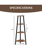 Sugift 4-Tier Industrial Corner Ladder Shelf Display Rack for Home Office