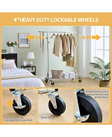 Streamdale Furniture Adjustable and Extendable Heavy Duty Rolling Clothes Rack, Easy Assembly