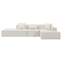 Streamdale Furniture Modern Sectional Sofa with 2 Pillows and 1 Waist Pillow