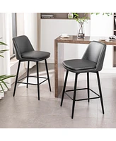 Streamdale Furniture Modern Small Counter Stools for Kitchen Island with Curved Back and Upholstered Seat