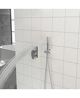 Streamdale Furniture Dual Shower Head - 12 Inch Wall Mounted Square Shower System With Rough-In Valve, Chrome