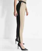 Dkny Women's Two-Tone Straight-Leg Ankle Pants