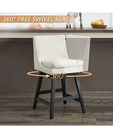 Streamdale Furniture Set of 2 Modern Upholstered Swivel Bar Stools