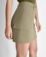 Dkny Women's Houndstooth Side-Pocket Mini Skirt