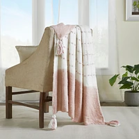 Ihi Home Plush Mohair Throw Blanket I 50"x 70"I Ivory Rose