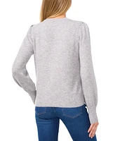 CeCe Women's Scattered-Pearl Crewneck Sweater