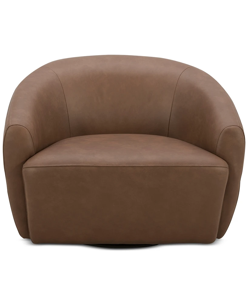 Nicolls Leather Swivel Chair, Created for Macy's