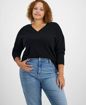 On 34th Trendy Plus V-Neck Sweater