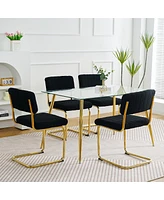 Streamdale Furniture Set of 4 Modern Black Dining Chairs