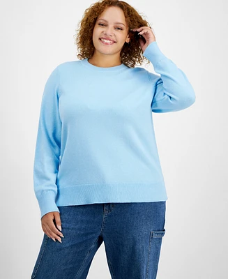 On 34th Plus Size Crewneck Sweater, Created for Macy's