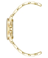 Anne Klein Women's Quartz Pyrite Gemstone and Gold-Tone Alloy Metal Bracelet Watch, 30mm - Grey/Gold