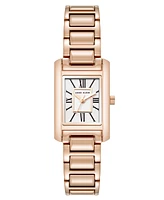 Anne Klein Women's Quartz Classic Rectangular Roman Numeral Rose Gold-Tone Alloy Metal Watch, 20mm