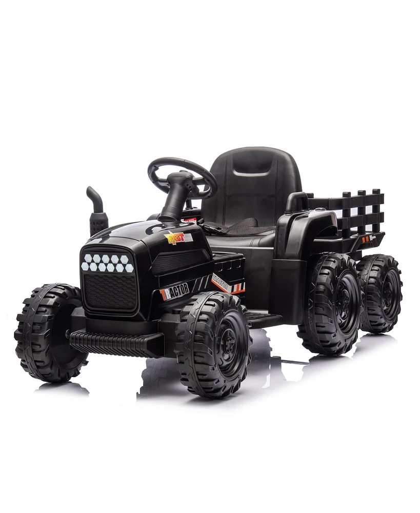 Streamdale Furniture 24V Electric Ride-On Tractor with Trailer, Remote Control, Music, Lights